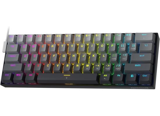 Redragon FIZZ K617GGB Magnetic Switch Rapid Trigger Gaming Keyboard, 60% Wired Mechanical Keyboard w/ 8k Hz Polling Rate(0.1ms), Hyper-Fast 0.2mm Actuation Custom Switch Adjustable via Software - Misty Grey